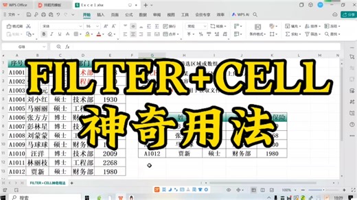 FILTER CELL神奇用法