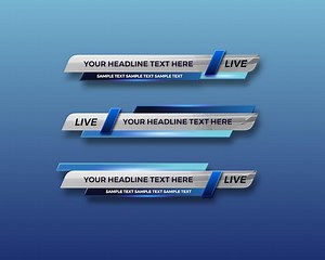Premium Vector | Abstract modern geometric lower third banner template design for broadcasting, live, streaming, news video, interface template.