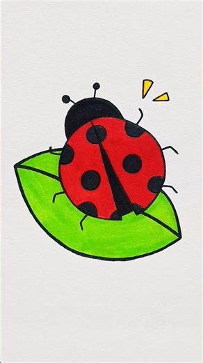 Ladybug Drawing 🐞 || #ladybug #bug #drawing #art #shorts