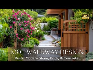100+ Walkway Design Ideas: Rustic Modern Stone, Brick, & Concrete Garden Pathway