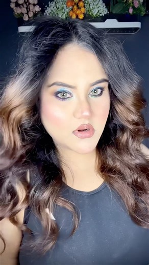 Touch!✨ Blue Holograpic Eye Makeup😍 #ytshorts