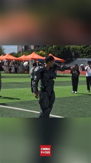 China Focus on Instagram: "A Chinese university student's self-made mechanical exoskeleton can automatically open and close across the entire body, with integrated AI voice interaction. Isn't a talking mech suit just like Iron Man's JARVIS?"