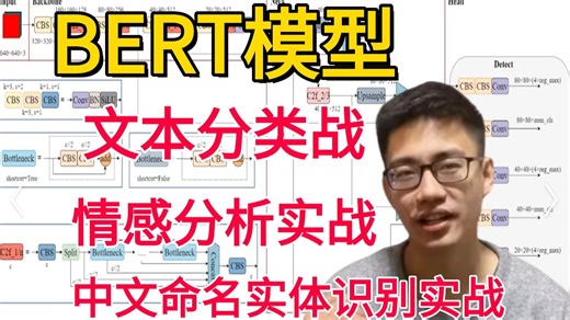 AI博士手把手带你学透BERT！从原理剖析到三大实战项目（文本分类/情感分析/实体识别），手把手教你从原理入门到实战，真正实现从入门到精通。