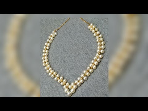 How To Make A Pearl Beads Necklace ✨ || Step by Step Pearl Beaded Necklace || Pinterest Inspired DIY