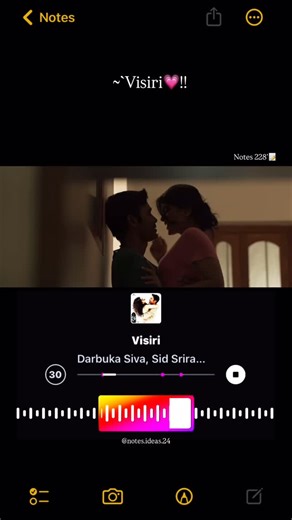 𝙈𝙖𝙙𝙮𝙮𝙮 🤍 on Instagram: "~`Notes 228’📝💗 @notes.ideas.24 . . . #visiri #dhanush #ennainokkipaayumthotta #sidsriram #love #melody #lyrics #instagram #foryou #instanotes #instanotesideas #seo"