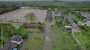 High angle video, flooding, flooding homes, flooding homes Stock Video