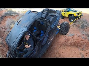 RZR Crashes Hard Head First Into A Ditch