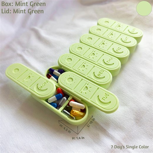 3D Printed Pill Box Organizer: 3 Times a Day, 7 Day - Travel Friendly - Etsy