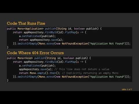 Solving the 404 error in Spring WebFlux When Returning Mono Void