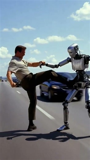 Dangerous fight with robot #aishorts #fighting #funnyshorts #youtubeshorts #shortvideos #humor