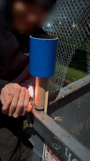 STROBE ROCKET IN THE HOOD! #viral #pyro #fireworks