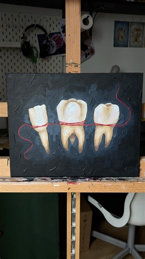 I finally watched sharp objects this week🦷🫶 #weirdart #sharpobjects #paintingreveal