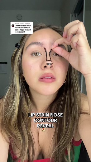 Attempting Lip Stain Nose Contour Hack