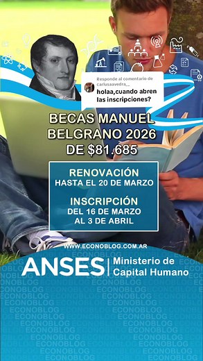 Becas Manuel Belgrano 2026: Fechas de Inscripción y Detalles