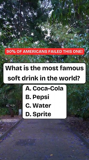 86K views · 5.1K reactions | What is the most famous soft drink in the world? #quiz #QuizTime #fun #noblequiz #fblifestyle | Trivia info | Facebook