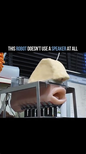 Making AI Useful | Innovations | Tech on Instagram: "We assumed machines would talk by playing sound files forever. This one does the opposite. Instead of speakers or software tricks it copies how humans actually speak. Real airflow. Real vibration. Real movement. It has artificial lungs a soft silicone tongue and eight synthetic vocal cords working together to shape sound. There is even a nasal cavity that opens and closes to control resonance just like a human head. The robot listens to itself