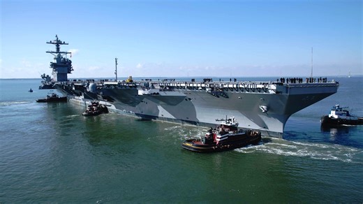 Future USS John F. Kennedy, Second Ford Class Carrier, Has Set Sail For The First Time