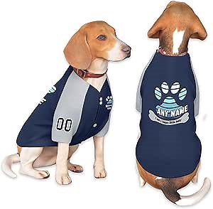 KXK Custom Baseball Dog T-Shirt Pet Jerseys Personalized Printed or Stitched Name Number Logo, XS to 2XL
