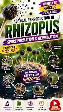 🍄 Asexual Reproduction in Rhizopus | Spore Formation in Fungi #fungi #SporeFormatio #biologynotes