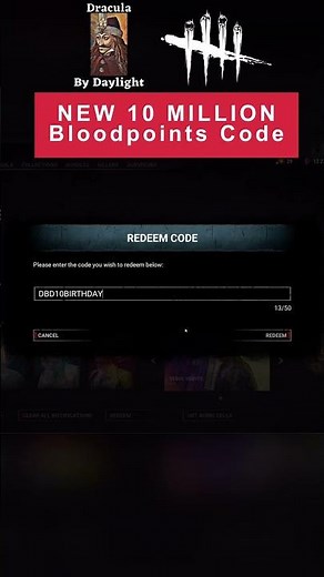 New 10 MILLION Bloodpoints Code In Dead By Daylight 🧛‍♂️