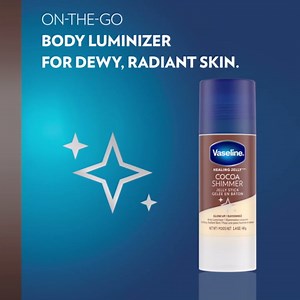 Vaseline Cocoa Shimmer Jelly Stick – Non-Greasy Moisturizer for Glowing Skin, Face & Body Lotion, Travel-Size, 1.4 Oz Ea, Pack of 3.