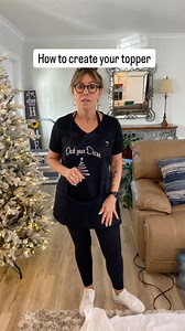 Michelle Dulevich on Instagram: "Here’s a throwback on how to create your topper. It’s really not as hard as you think. The first thing you’re going to do is lay everything you got for your tree out on a sheet. I usually start with the topper so I’ll pick out a few pieces that I think I want to use and I’ll put it in and secure it with the branches. If it looks good, I continue on. If it doesn’t, I keep playing around with it until I’m happy with it. I always do the top of first And go from ther