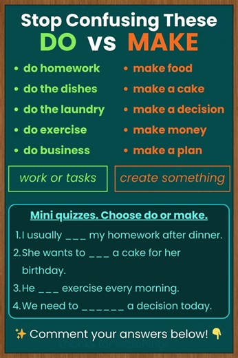 Stop Confusing DO vs MAKE! Quick English Grammar Quiz