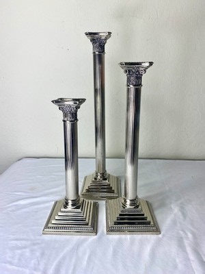 Vintage Godinger silver plated Candlesticks set 3 Adam Style Art Deco England | eBay