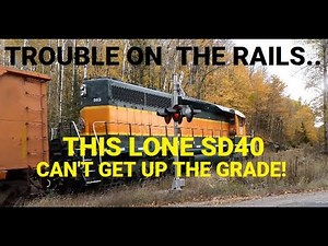 Lone SD40 FAILS TO CLIMB Steep Grade Twice, Making Freight Train Back Up! #trains | Jason Asselin