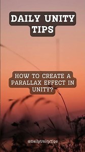How to create a parallax effect in unity? #FreeTutorials#UnityTips#UnityCommunity#GameDevTips