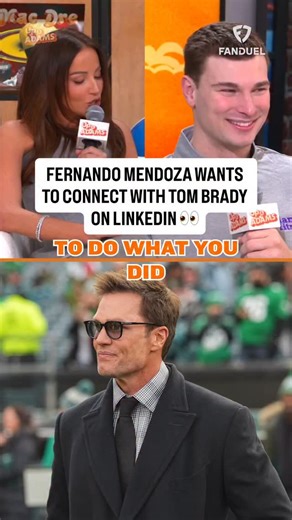 Up & Adams on Instagram: "Fernando Mendoza remembers watching Tom Brady at the ‘Miami Miracle’ game... and hopes to make a LinkedIn connection with the GOAT 👀"