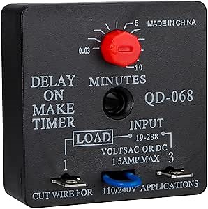 Delay On Make Timer, QD-068, 0.03 to 10 Min Adjustable Delay, 19-288 VAC OR DC (1)