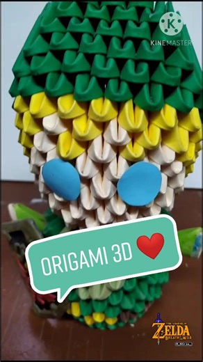 Origami 3D de Link #zeldaorigami #link #origami3D #arte