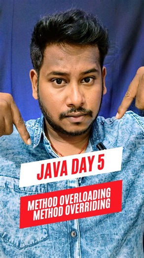 Tech Champs by rev on Instagram: "Method Overloading ✓ Method Overriding ✓ in Java... Comment 🙌🏻 for the complete document... Don’t go to interviews without clearing this concept! ✔ Method Overloading (Compile-time Polymorphism) ✔ Method Overriding (Run-time Polymorphism) ✔ Interview-focused differences ✔ Real-time Java examples 💾 Save this reel 🤝 Share with your Java friends All the best! 🚀💯 . . . #java #viralreels #coding #trending #instamood"