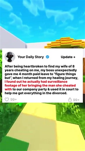 [Update ] After being heartbroken to find my wife of 8 years cheating on me, my boss unexpectedly gave me 4 month paid leave to “figure thing but”, when I returned from my healing journey, I found out he actually had surveillance footage of her bringing the man she cheated with to our company party & used it in court to help me get everything in the divorced. #Reddit #Redditstories #stories #fyp #foryoupage