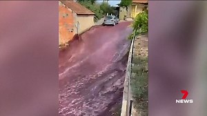 A village in Portugal has a problem with alcohol – it is flowing freely through the streets. 7NEWS Adelaide at 6pm | www.7NEWS.com.au #7NEWS | 7NEWS Adelaide
