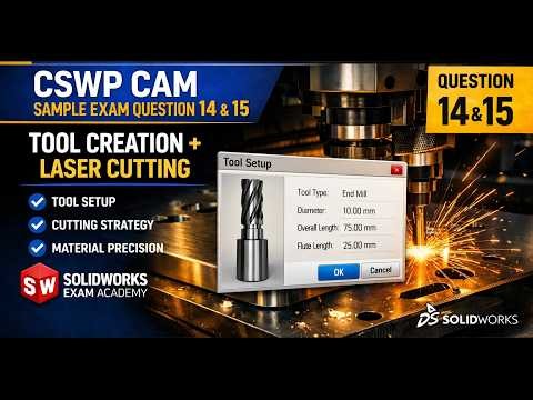 SolidWorks CAM Practice Exam | Tool Creation and Laser Cutting Complete Solution
