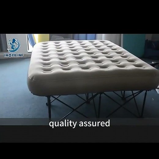 High Quality PVC Air Bed Blow up Mattress Twin Size With Built in Pump Automatic Folding Mattress