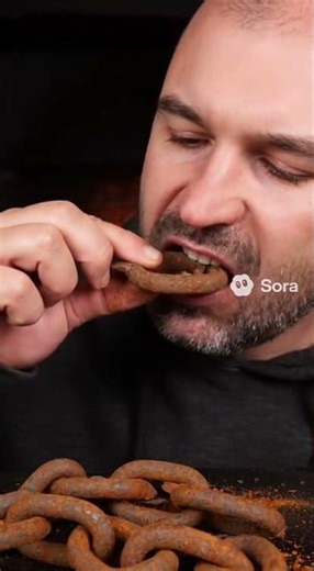 ASMR Eating Rusty METAL Chains ⛓️🔩 (Crunchy Biting & Metallic Grinding)