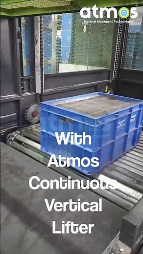 Continuous Vertical Conveyor | Vertical Lift Conveyor | Material Handling Solution | Atmos Systems