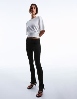 Bershka Ultra compact low-rise trousers in black | ASOS