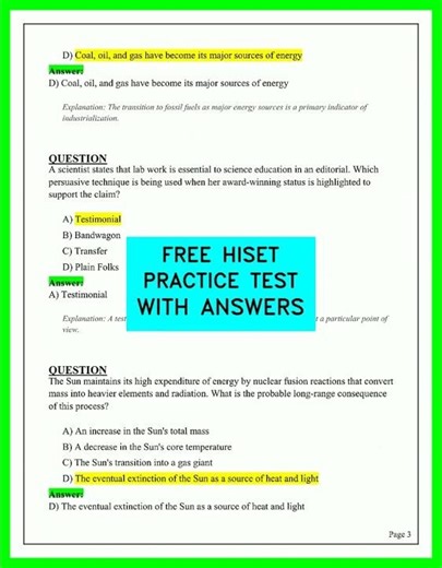 2026 HISET PRACTICE TEST: FREE FULL LENGTH EXAM WITH ANSWERS TO PASS YOUR TEST FAST