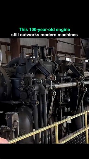 Artificial Intelligence • Tech on Instagram: "This is a 1917 Snow stationary engine generating 600 horsepower at just 100 RPM. Unlike modern engines that rely on high speeds, this machine produces power through sheer torque. Its massive flywheel, thick crankshaft, and robust connecting rods deliver steady rotational force without rapid spinning. Before electric motors became widespread, these slow-running stationary engines drove entire factories, mills, compressors, and heavy industrial machine