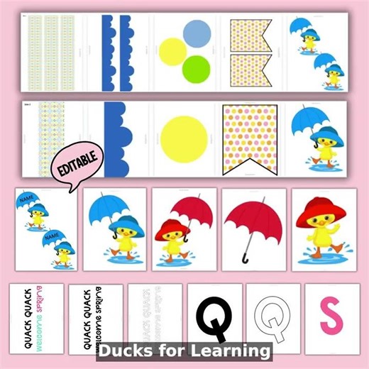 Editable Spring Bulletin Kit: Ducks for Classroom Door