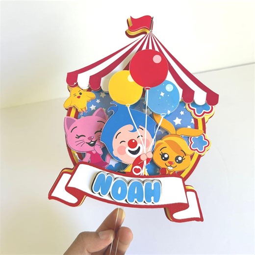 Clown Cake Topper/personalized Circus Topper/clown Party Decorations/custom Cake Decor/kids Party Decoration/circus Theme Topper - Etsy