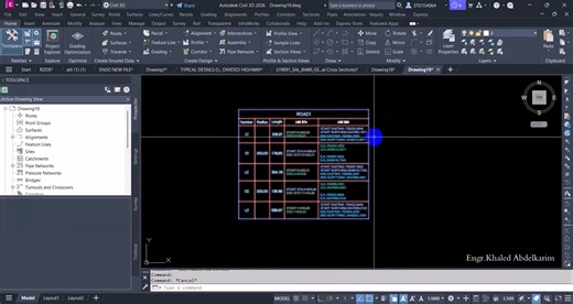 21K views · 231 reactions | ازاى اعمل جدول ببيانات الـ Setting out لمسار على برنامج Civil 3D | مهندس : خالد عبدالكريم | Facebook