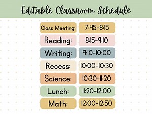 Editable Calming Classroom Schedule Template (digital Download) - Etsy