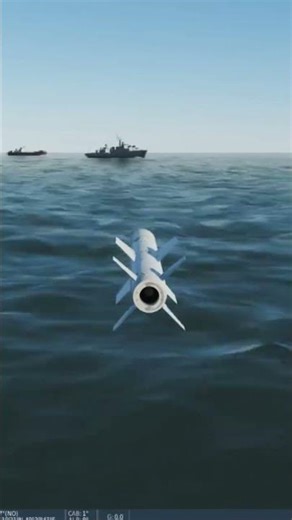 AGM-84 Missiles Hit The Sea Convoy