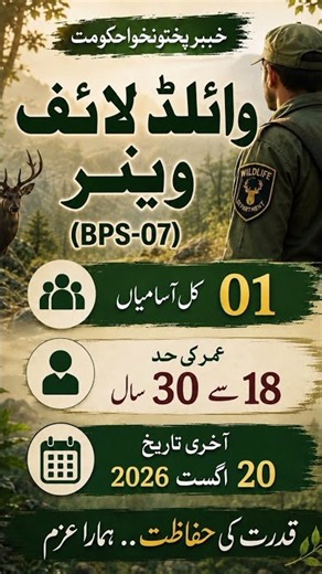 DFO Wildlife South Wazirastan Lower - 2026 #job #governmentjob