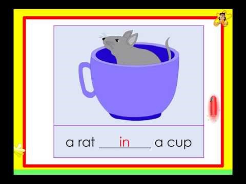 Kindergarten worksheets - English - use of 'in'